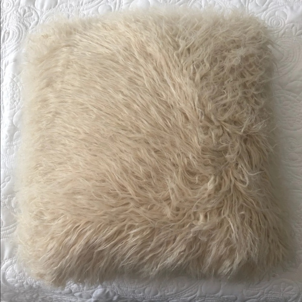 Fur throw pillow